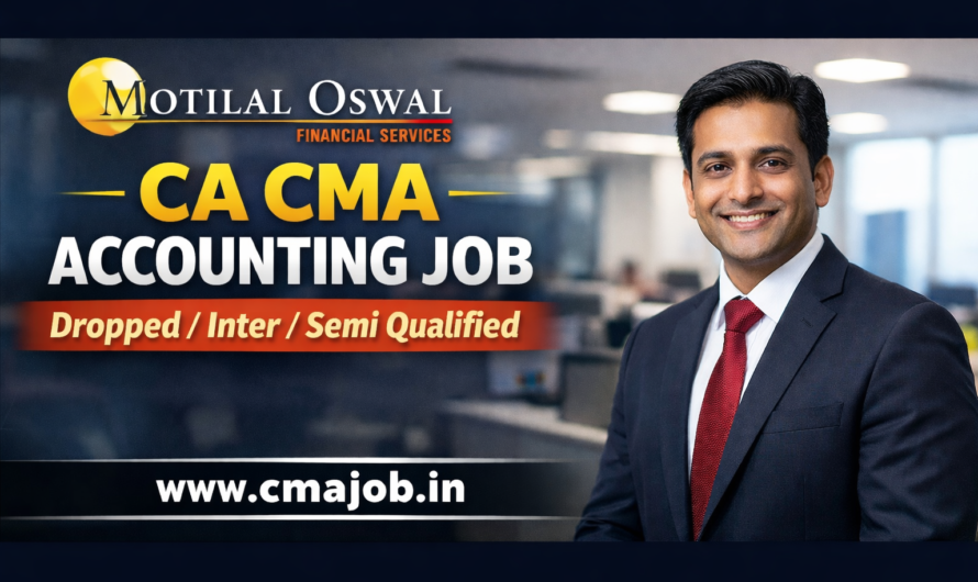 Dropped / Inter / Semi Qualified CA CMA II Accounting Job at Motilal Oswal Financial Services